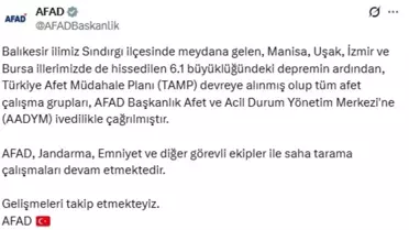 Cumhurbaşkanı Erdoğan'dan Balıkesir depremi açıklaması