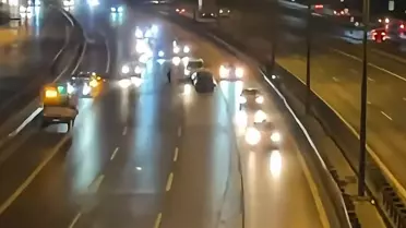 TEM Otoyolu'nda Kaza Tehlikesi