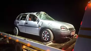 Keşan'da Takla Atan Otomobilde 2 Yaralı