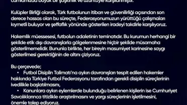 Kulüpler Birliği'nden TFF'ye Çağrı