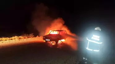 Hassa'da Araç Yangını Kontrol Altına Alındı