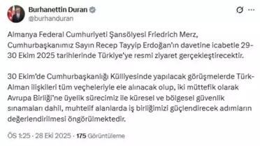 Almanya Şansölyesi Türkiye'ye Resmi Ziyaret Gerçekleştirecek