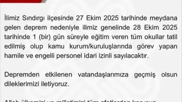 Balıkesir'de Deprem Sonrası Okullar Tatil
