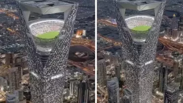 Çılgın proje tanıtıldı! 350 metre yüksekte Dünya Kupası oynanacak