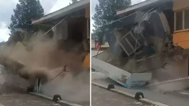 SINDIRGI'DA 6.1'LİK DEPREMDE YIKILAN VE HASAR GÖREN BİNALAR HAVADAN GÖRÜNTÜLENDİ