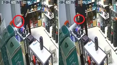 Deprem anında çayını almayı unutmadı