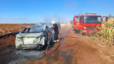 Diyarbakır'da otomobil yandı