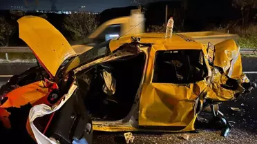 Çorlu'da Zincirleme Kaza: Taksi Sürücüsü Yaralandı