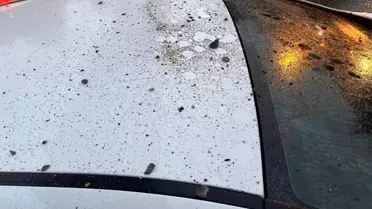 Lüleburgaz'da Üst Geçitten Kopan Beton Parçaları Otomobile Düştü