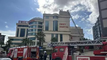 Pendik'te Hastane Çatısında Yangın