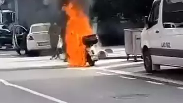 Arnavutköy'de Motosiklet Yangını