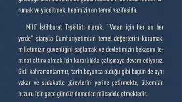 MİT Başkanı Kalın: 'Cumhuriyet, aziz milletimizin bağımsızlık iradesinin ve ortak geleceğe olan inancının en güçlü ifadesidir'
