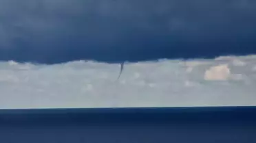 Zonguldak'ta Gökkuşağı ve Hortumlar Görüntülendi