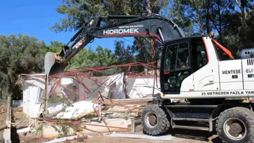 Menteşe'de Kaçak Yapılar Yıkılmaya Başlandı