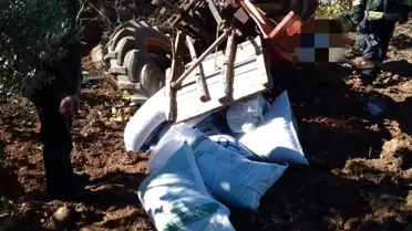 Denizli'de Traktör Devrildi, Sürücü Yaralandı