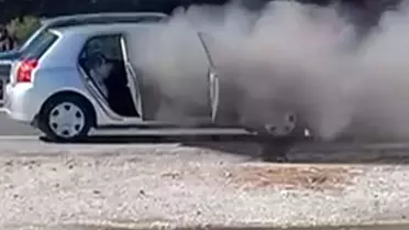 Muğla'da Seyir Halindeki Otomobilde Yangın Çıktı