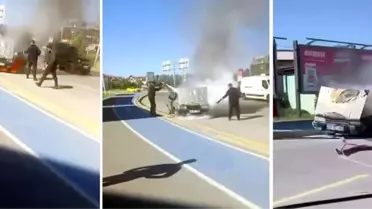 Serdivan'da Otomobil Yangını