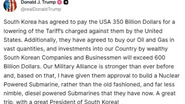 Trump'tan Güney Kore'ye Yatırım ve Nükleer Denizaltı İzni