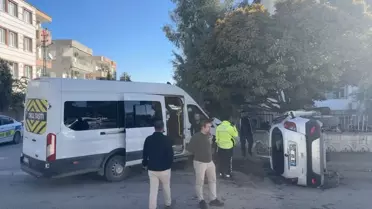Adıyaman'da okul servisi ile otomobilin çarpıştığı kazada 12 kişi yaralandı