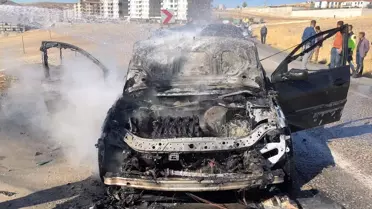 Adıyaman'da Otomobil Yandı