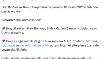 Bakanlık'tan Konut Projesi Uyarısı