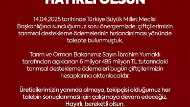 MHP'li Ersoy'dan Çiftçilere Destek Müjdesi