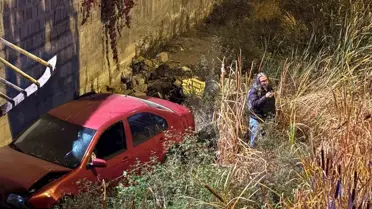 Kocasinan'da Otomobil Kanalda Uçtu