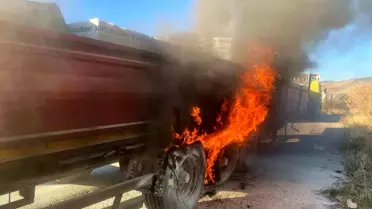 Afyonkarahisar'da Tır Yangını Söndürüldü