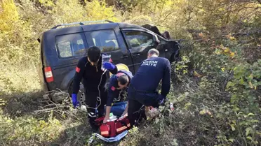Tokat'ta Uçuruma Yuvarlanan Araçtan İki Kişi Kurtarıldı