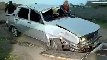 Alkollü Sürücü Mezarlığa Girdi