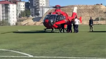 Beyin kanaması geçiren hasta helikopterle sevk edildi