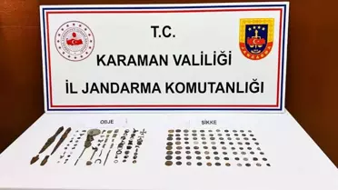 Karaman'da Jandarma Operasyonu: 2 Tutuklama ve Tarihi Eşya Ele Geçirildi