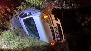 Bolu'da Alkollü Sürücü Takla Attı