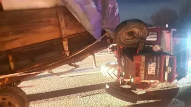 Yeniçağa'da Traktör-Kamyonet Çarpışması