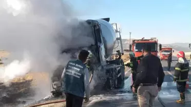 Gaziantep'te Beton Mikseri Yangını