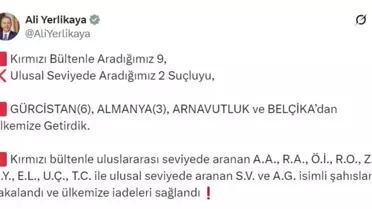 11 Suçlu Türkiye'ye İade Edildi