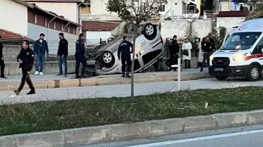 Otomobil Takla Attı, Çocuk Yaralandı