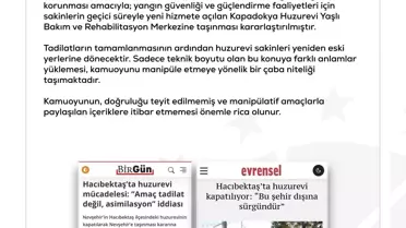 Huzurevi Kapatılması Dezenformasyon İddiaları Reddedildi