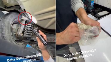 Ekspertiz uzmanı şok: Şaseye bağlı kelepçeli poşetten çıkana bakın