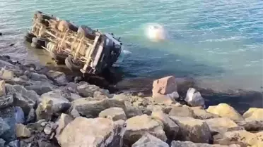 Beton Mikseri Hazar Gölü'ne Uçtu