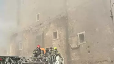 Roma'daki Tarihi Kulede Çökme