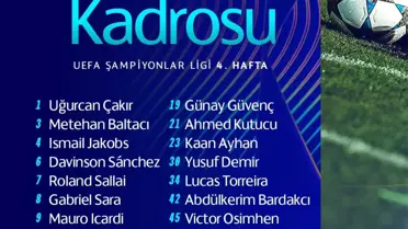 Galatasaray'ın Ajax Maçı Kadrosu Belli Oldu