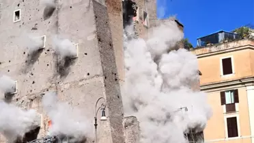 Roma'daki Tarihi Kulede Çökme, Bir İşçi Hayatını Kaybetti