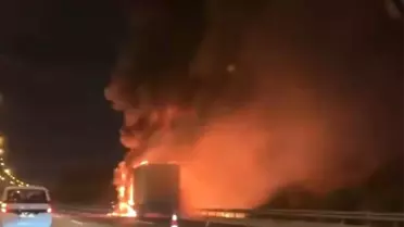 Adana Otoyolunda Tır Yangını