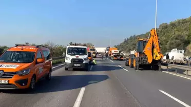 TEM Otoyolu'nda Tır Kazası