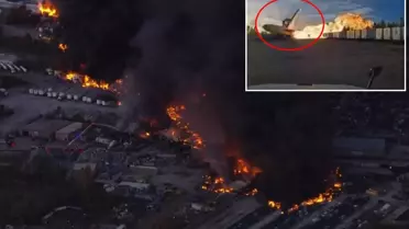 ABD'yi ayağa kaldıran kaza kamerada! Kargo uçağı bomba gibi patladı
