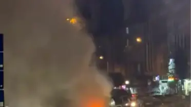 Arnavutköy'de Servis Aracında Yangın