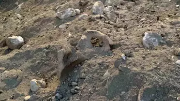 Burdur'da belediyenin kazı çalışması sırasında insan kemikleri bulundu