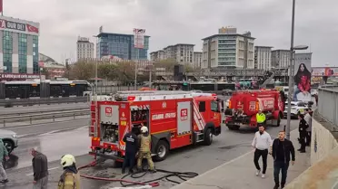 Cevizlibağ'da İş Makinesi Yangını