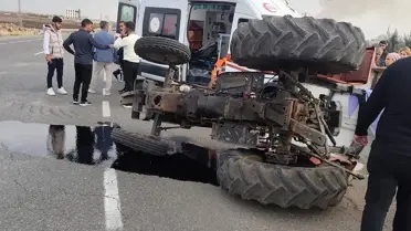 Diyarbakır'da Traktör ile Otomobil Çarpıştı